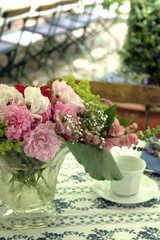 romantische Kaffeetafel