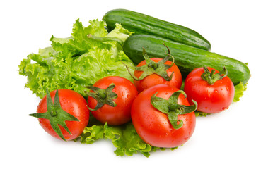 Cucumbers and tomatoes ready for salad