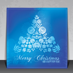 Ethnic decorative Christmas card vector
