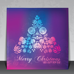 Ethnic decorative Christmas card vector