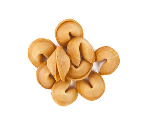 Fortune cookie with blank slip isolated