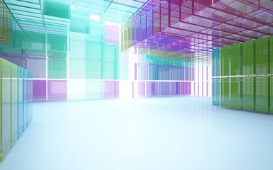 abstract interior of colored glass blocks