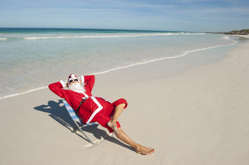 Christmas Holiday Beach Santa Claus I