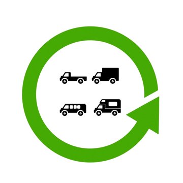 Camions dans un symbole recyclage	