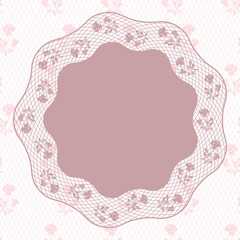 Vintage lace background, ornamental flowers. Vector card.
