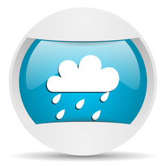 weather round blue web icon on white background