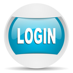 login round blue web icon on white background