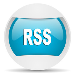 rss round blue web icon on white background