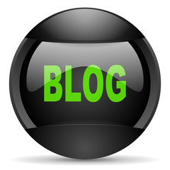 blog round black web icon on white background