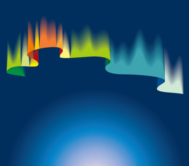 Northern lights, copy-space background, vector