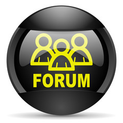 forum round black web icon on white background