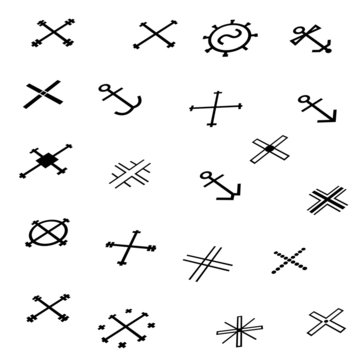 set of crosses in different styles