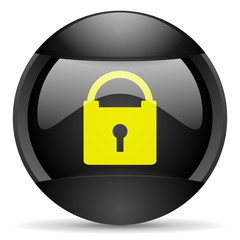 protect round black web icon on white background