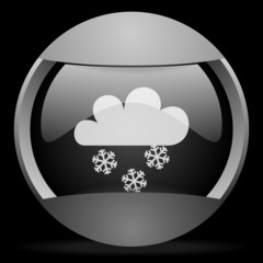 snow round gray web icon on black background