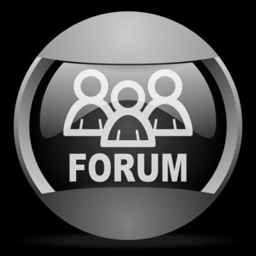 Forum Round Gray Web Icon On Black Background