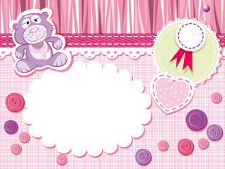 Baby arrival card - Teddy bear