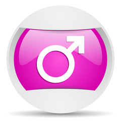 sex round violet web icon on white background