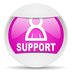 support round violet web icon on white background