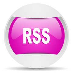 rss round violet web icon on white background