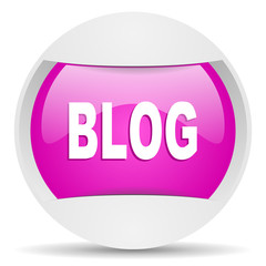 blog round violet web icon on white background