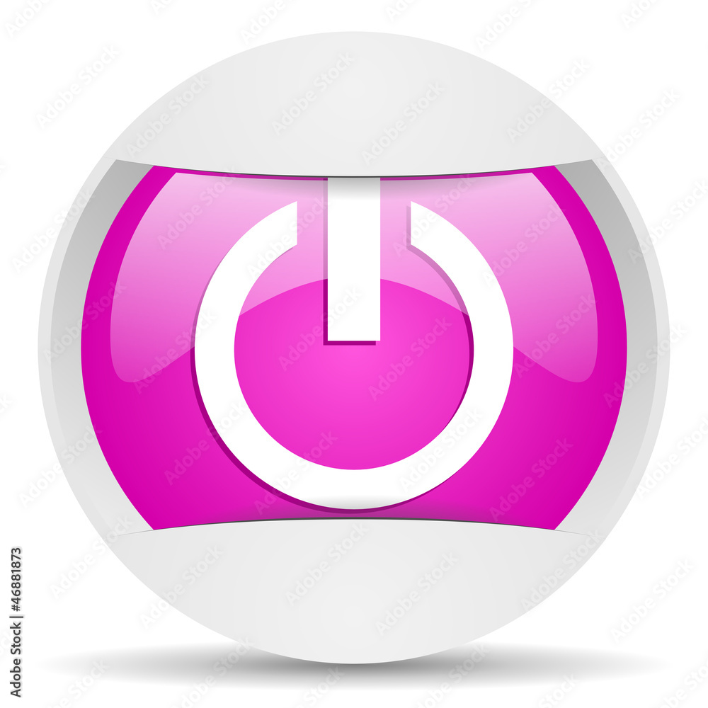 Aufkleber power round violet web icon on white background