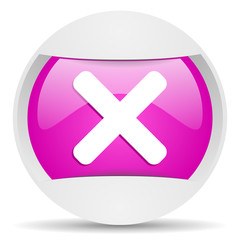 Obraz premium cancel round violet web icon on white background
