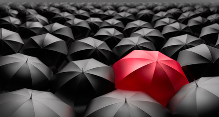Regenschirme rot-schwarz