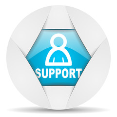 support round blue web icon on white background