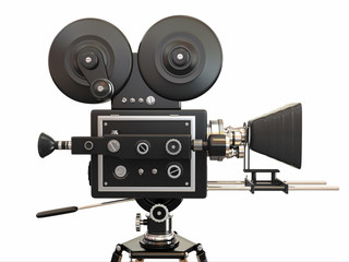 Vintage movie camera. 3d