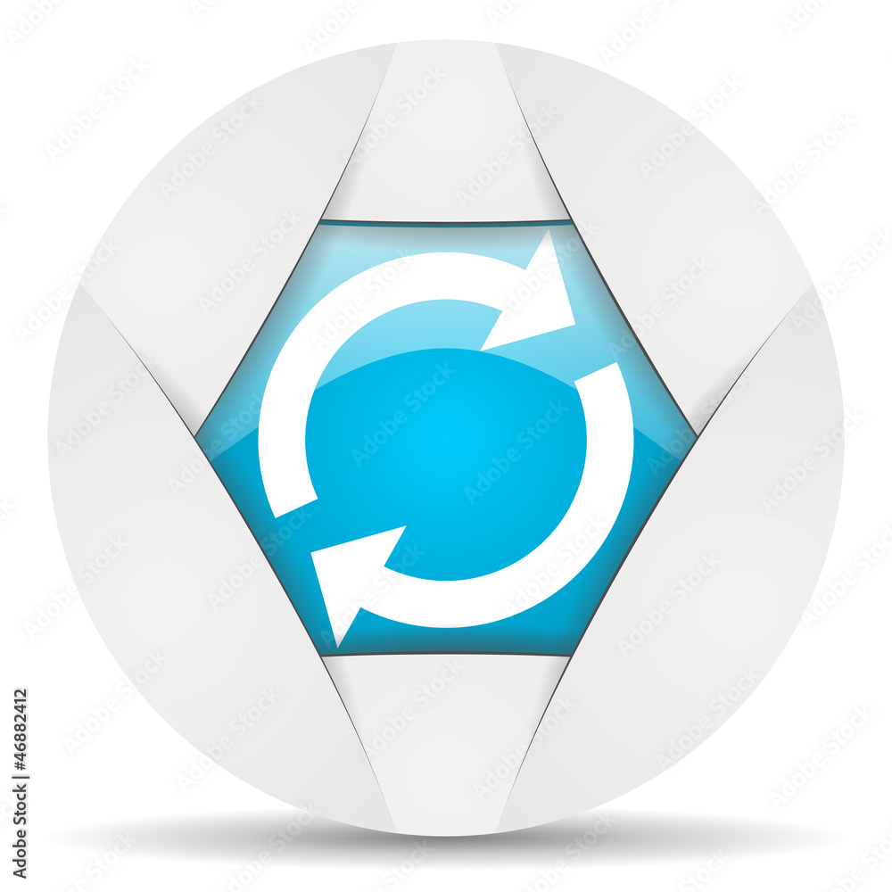 Aufkleber reload round blue web icon on white background