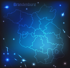  karte von Brandenburg mit Leuchtpunkten