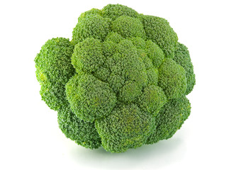 Isolated fresh green broccoli