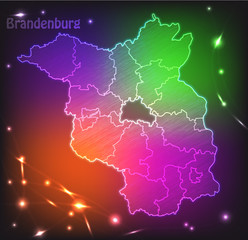 Bunte Karte von Brandenburg als Scribble
