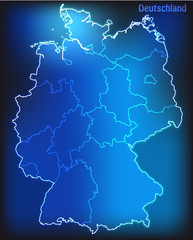 Leuchtende Karte von Deutschland