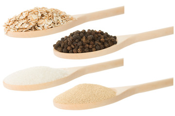 spoons with varieties groats