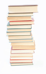 Book heap isolated on white