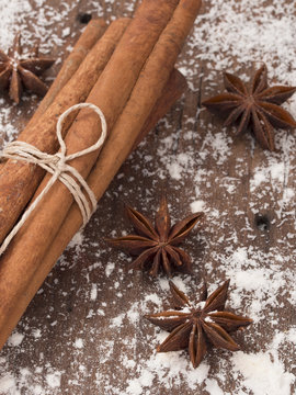 cinnamone and anise in the winter arrangement