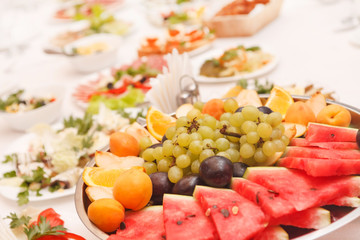 food at a wedding party