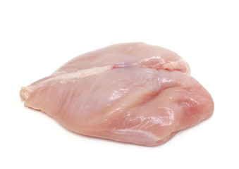 Fresh raw chicken fillets isolated on white background