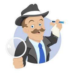 Detective - Cartoon Character - Vector Illustration