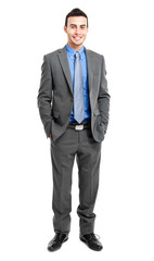 Full length businessman isolated on white
