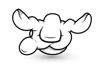 Cartoon Hand - Magic Spell  - Vector Illustration