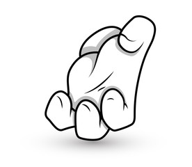 Cartoon Hand - Crush Gesture - Vector Illustration