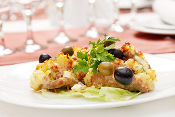 meat with cheese