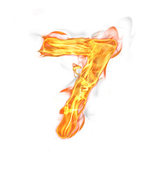 Fire number isolated on white background