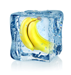Ice cube and banana