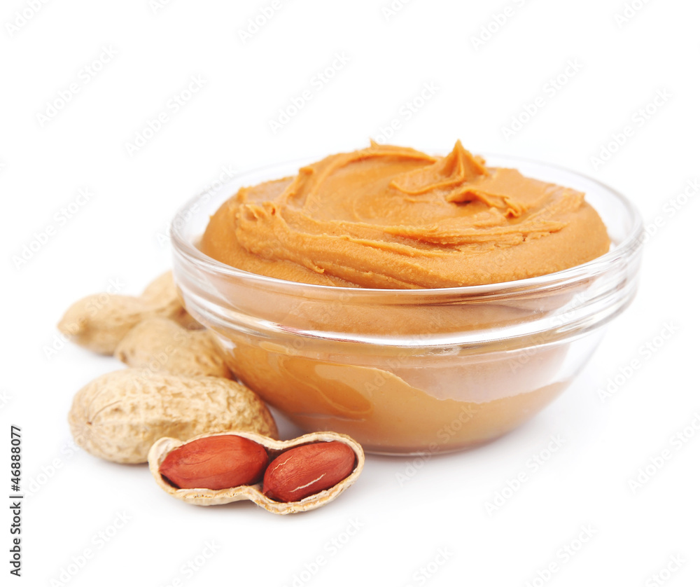 Poster creamy peanut butter with nuts