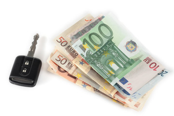 money and car key