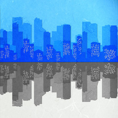 Rice paper cut  cityscape mirror