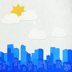 Rice paper cut  cityscape
